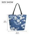 thumbnail image 5 of FORMRS Womens Canvas Tote Bag with Zipper Inner Pocket Shoulder Handbag, Floral Ocean Waves, 5 of 7