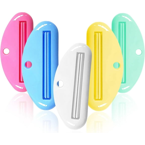 5 pcs Toothpaste Dispenser Tube Squeezer Toothpaste Rollers Clips Gadget for Bathroom Assorted Color