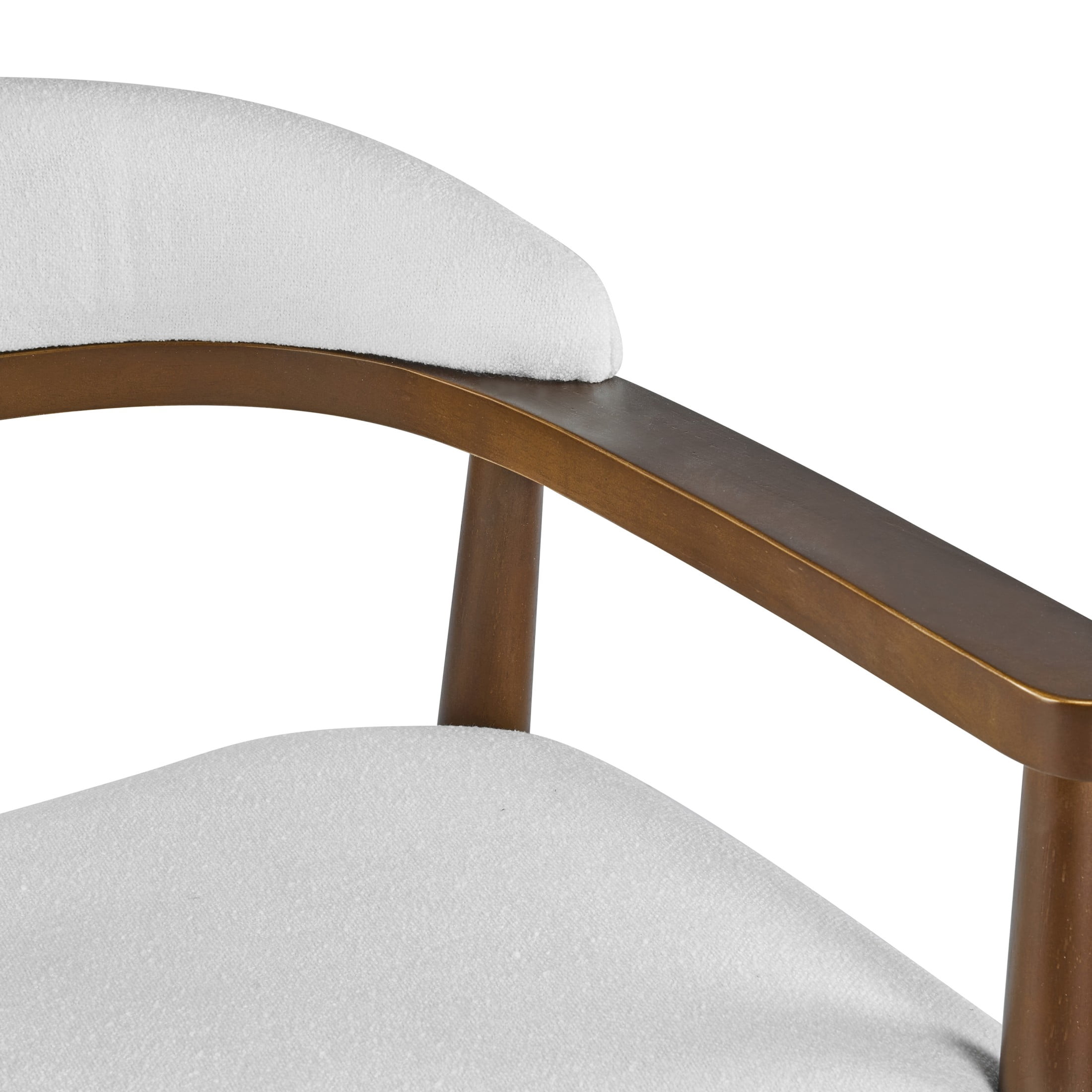Christopher Knight Home Mid-Century Wooden Counter Stools with White Upholstery, Walnut, Set of 4