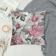 thumbnail image 2 of GOSMITH  Throw Pillow Cover Gray Abstract with Pink Flowers and Leaves on White Watercolor Floral Pattern Rose in Pastel Color Decorative Pillow Case Pillowcase, 2 of 5