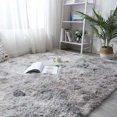thumbnail image 4 of Soft Carpet Living Room Carpet Anti Slip Fluffy Bedroom Carpet Shaggy Carpet Floor Mat Large for Hallway Bedroom (Grey/White, 140 * 200), 4 of 5