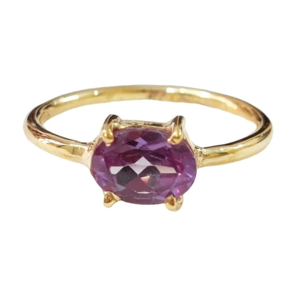 AAA Alexandrite Tiny Ring, Natural Alexandrite Ring, June Birthstone, 925 Silver, Womens Ring, Stackable Ring, Dainty Minimal Ring, Statement Jewelry, Micron Plating, Valentine Gift, Solitaire Ring