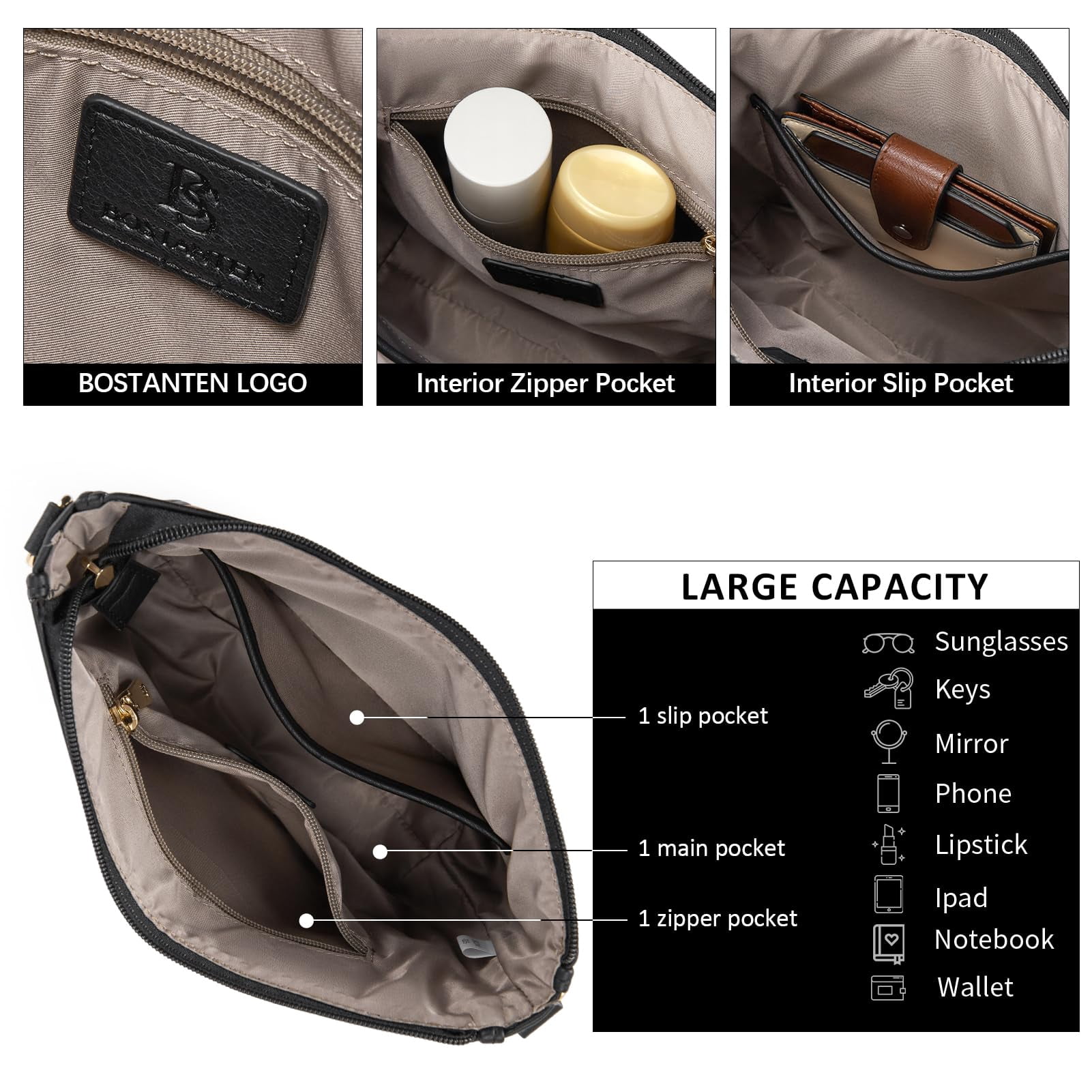Crossbody Bags for Women Trendy Vegan Leather Hobo Purses Shoulder Handbags Wide Shoulder Strap