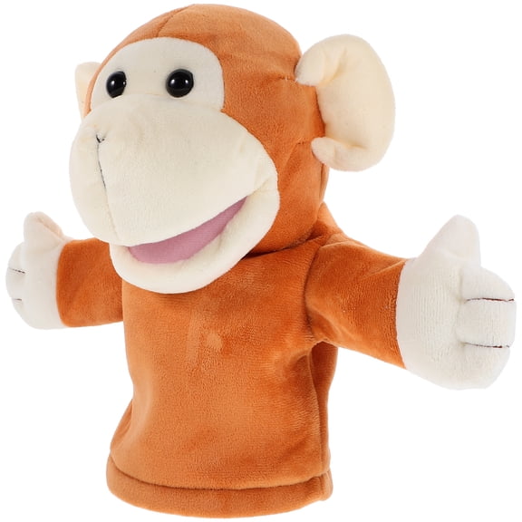 EXHUMKY Brown Plush Hand Puppet for Kids, Soft Toy to Motor Skills and Encourage Storytelling Playtime Fun