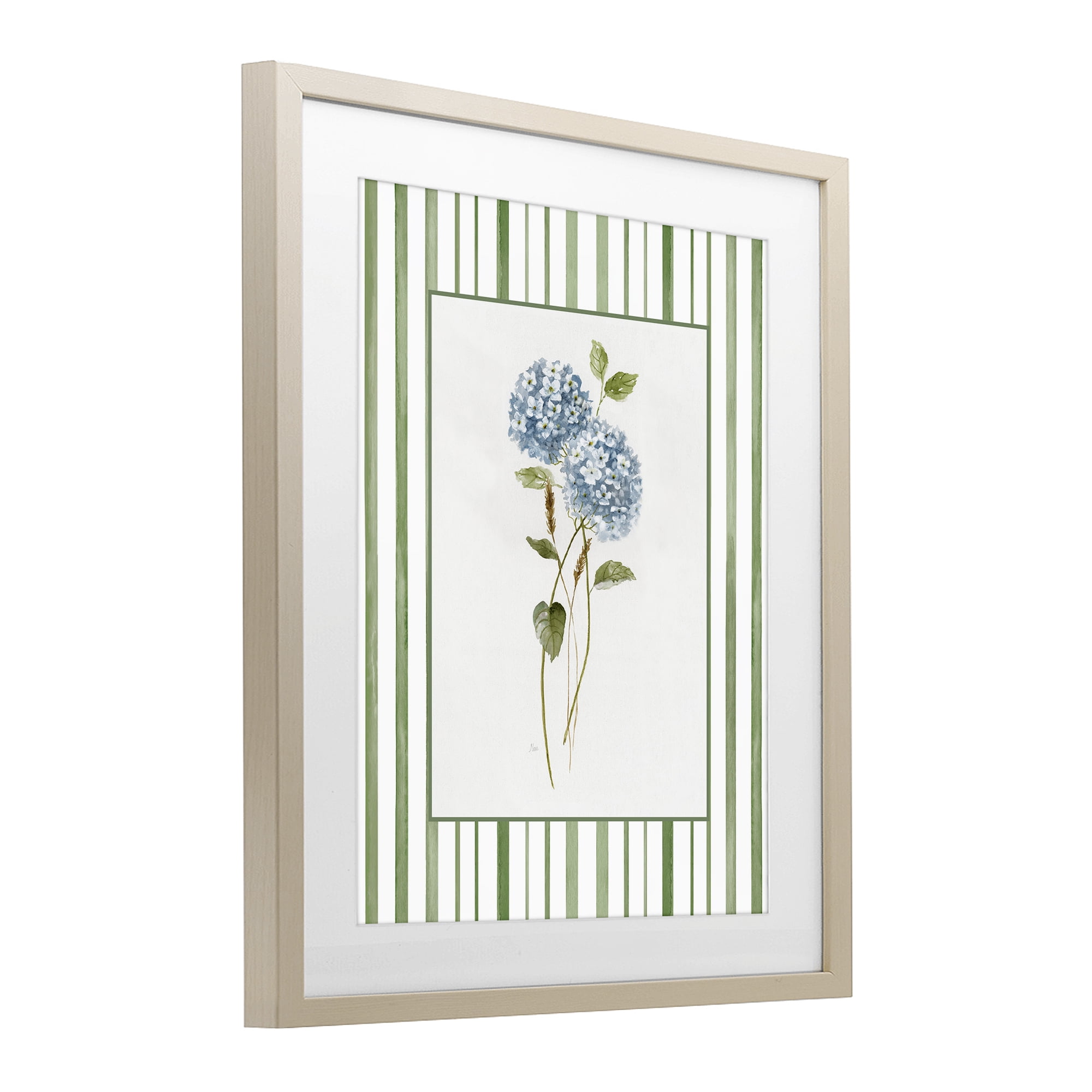 Stupell Industries Delicate Hydrangea & Dried Wheat Birch Framed Print Under Glass, design by Nan