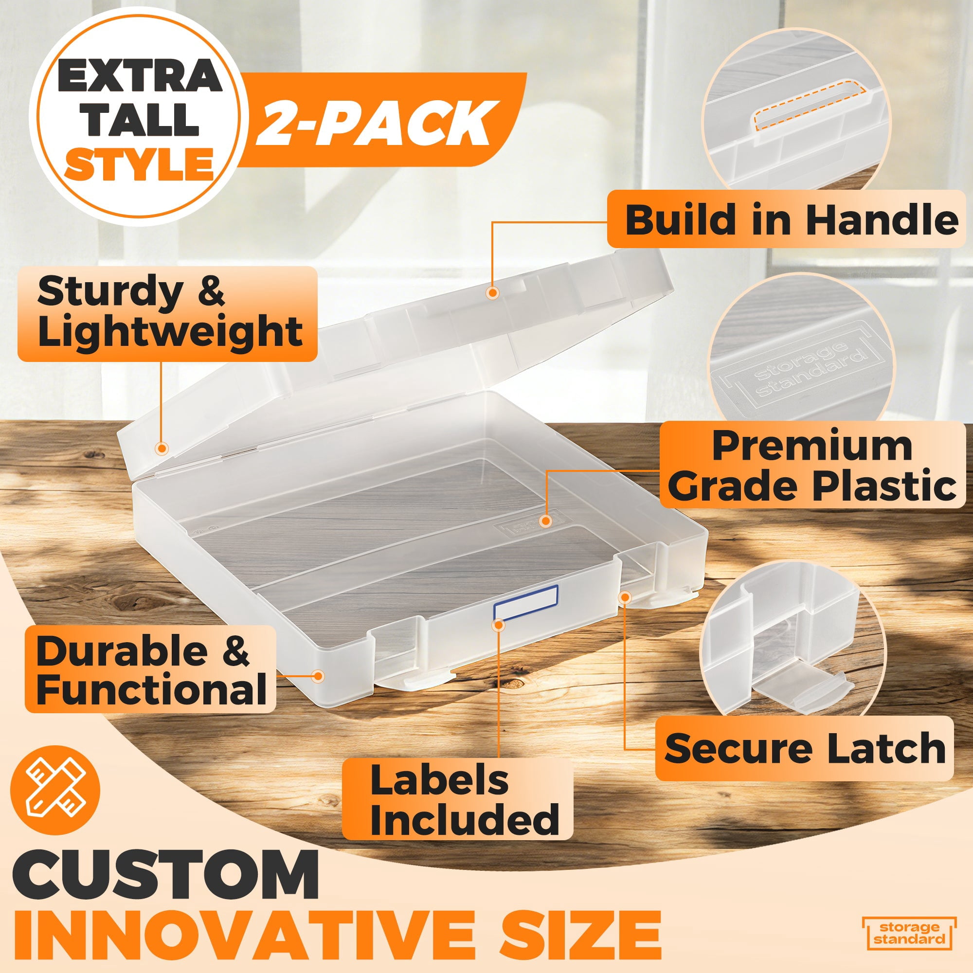 Storage Standard 2-Pack Art & Craft Organizer Box with Stackable Containers