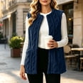 thumbnail image 2 of IROINNID Women's Fleece Vest Open Front Cable Knit Sleeveless Cardigan Coat with Pockets for Cozy Fall Winter Layering and Everyday Wear, 2 of 8