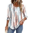 thumbnail image 3 of Fantaslook Blouses for Women Dressy Casual 3/4 Length Sleeve Womens Tops with Smocked Cuffs Fashion Shirts, 3 of 8