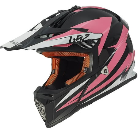 LS2 Helmets Fast Mini Race Youth Full Face MX Motorcycle Helmet (Pink, Medium)