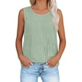 thumbnail image 2 of FAVIPT Débardeurs en Coton pour Femmes Col Ras du Cou Sans Manches Chemises à Rayures Légères Fluides d'Été Décontractées Tuniques Douces T-Shirts Vert,TTG, 2 of 8