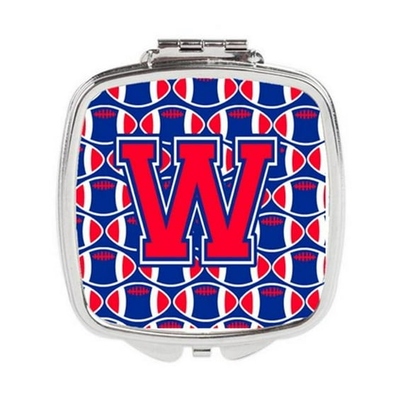Letter W Football Harvard Crimson & Yale Blue Compact Mirror