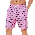thumbnail image 3 of Men Swim Trunks Mesh Liner Quick Dry Swim Shorts Bathing Suit Swimsuit Summer Beach Shorts Pink L, 3 of 7