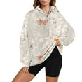 thumbnail image 6 of QATAINLAV Womens Oversized Sweatshirts Casual Loose Fit Long Sleeve Pullover Tops Trendy Maple Leaf Print Button V Neck Henley Shirts, Beige, XXL, 6 of 9
