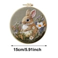 thumbnail image 3 of DIY Punch Needle Kits Cute Rabbit in Flowers Easy for Beginners Punch Needle Embroidery Set with Hoop Stamped Pattern, Scissors for Craft Lovers and Home Decor, 3 of 8