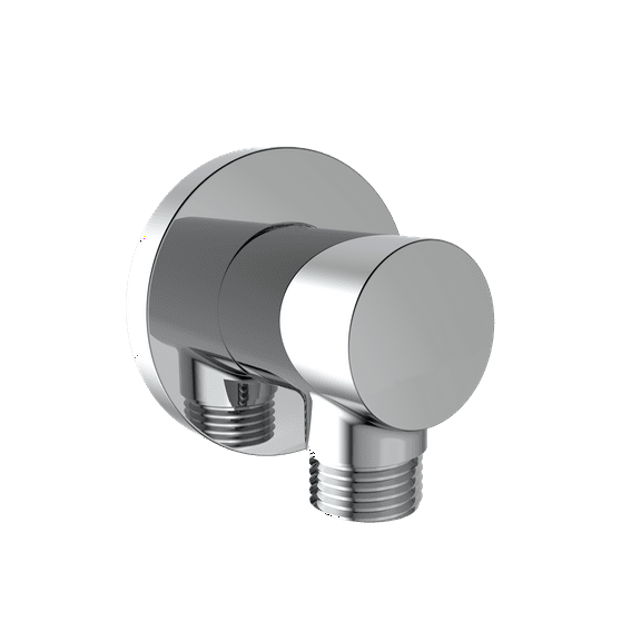 Aquaiaw Wall Supply Elbow, Solid Brass, Round, Polished Chrome, NPT