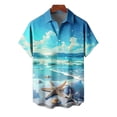 thumbnail image 6 of DIOAZUD Mens Hawaiian Button Down Shirts Loose Fit Short Sleeve Tshirt Lightweight Summer Vacation Button up Shirt with Pocket, 6 of 7