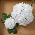 thumbnail image 5 of NUNADERNU Foam Rose Artificial Flowers Fake Roses Fake Bouquet for DIY Party Home Wedding Decoration (25 Pieces, White), 5 of 5