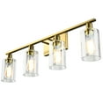 thumbnail image 4 of Patiojoy Bathroom Vanity Light Modern Wall 4-Light  Sconce Fixtures With Clear Glass Shade, 4 of 5