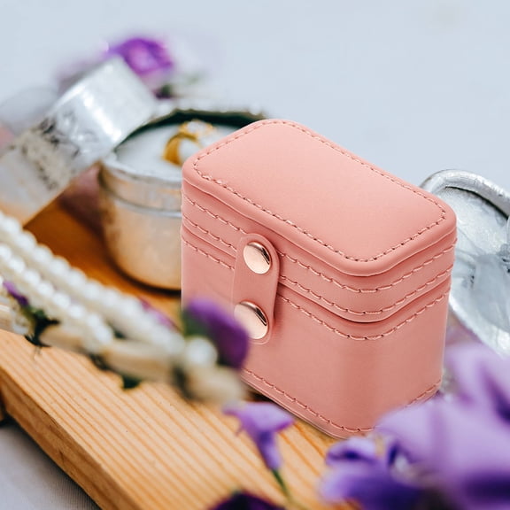 HONMEET Stylish Pink Jewelry Storage Box for Rings and Earrings with Versatile Use