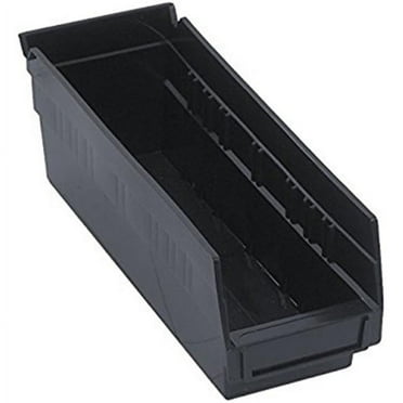Quantum Mediacal QTM QSB101BK 11.62 x 4.12 x 4 in. Economy Shelf Bin, Black - 36 Count