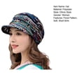 thumbnail image 7 of Meidiya Short Brim Women Cap Warm Foldable Earflap Ethnic Style Floral Print Autumn Winter Hat Daily Clothing, 7 of 7