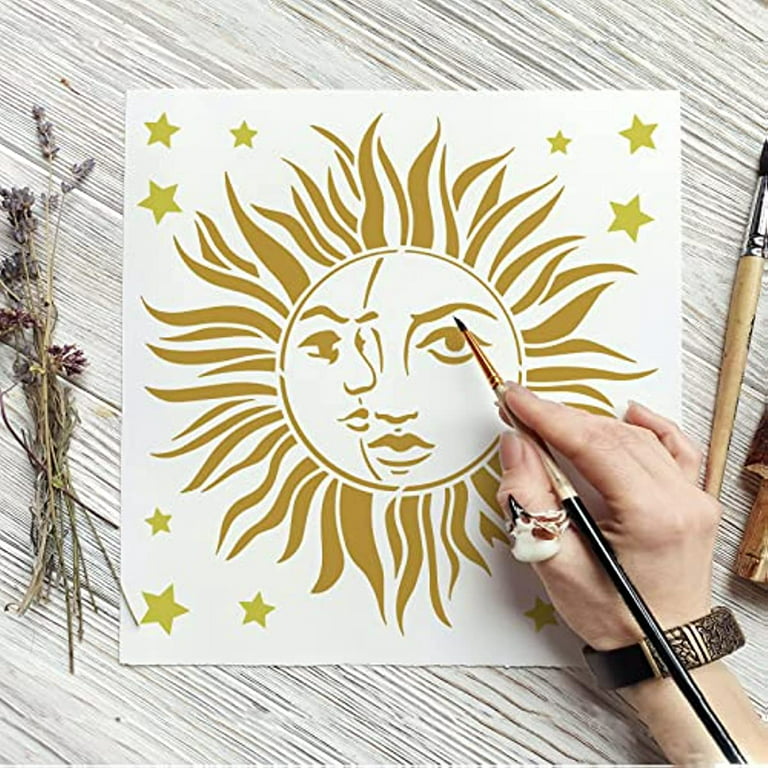 Sun Custom Stencil for Wall Art: Reusable Plastic Stencils for Painting on  Wood Sign, DIY Craft, Furniture / From Small to Large Sizes 