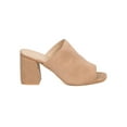 thumbnail image 2 of Women Faux Suede Block Heel Sandal - Casual, Dressy, Versatile - Peep Toe Mule - GC29 By Heart.thentic, 2 of 6
