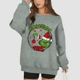 thumbnail image 5 of Vintage Christmas Sweatshirt Santa Claus Graphic Crewneck Oversized Xmas Holiday Pullover Gray XXL, 5 of 5
