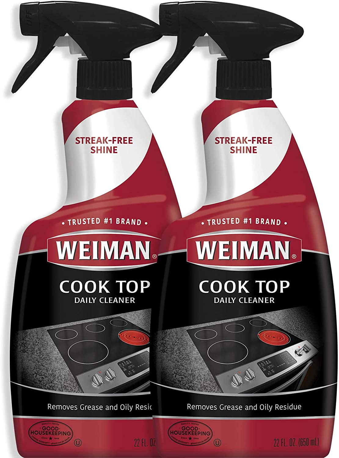 Weiman Cooktop Cleaner for Daily Use (2 Pack) Streak Free, Residue Free, NonAbrasive Formula