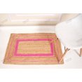 thumbnail image 5 of Area Rug Natural Jute Hand Braided Rug Pink Scalloped Rectangle Rug, 5 of 5