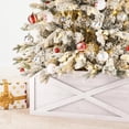 thumbnail image 7 of Washed White Wooden Tree Collar Tree Stand Cover Christmas Tree Skirt Tree Box, 22" L, 7 of 7