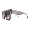 thumbnail image 4 of Mens Futuristic Robotic Squared Shield Mod Plastic Sunglasses Slate Black Brown, 4 of 4