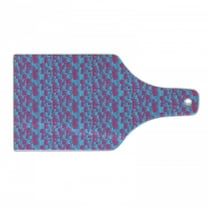 Blue and Pink Cutting Board, Abstract Contemporary Pattern with Vibrant Squares, Decorative Tempered Glass Cutting and Serving Board, in 3 Sizes, by Ambesonne