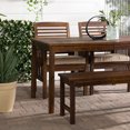 thumbnail image 4 of Walker Edison Solid Wood 4-Piece Outdoor Patio Dining Set, Dark Brown, 4 of 10