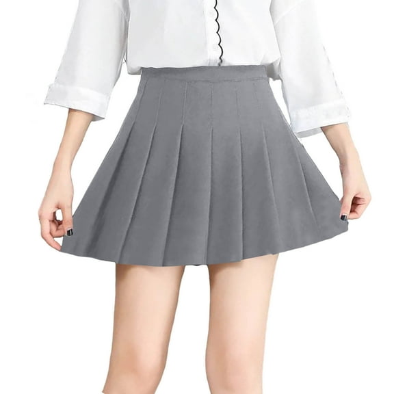 vdgthytj Girl's School Uniform Skirt Elastic High Waist Pleated Mini Skorts with with Shorts Kids Preppy Clothes