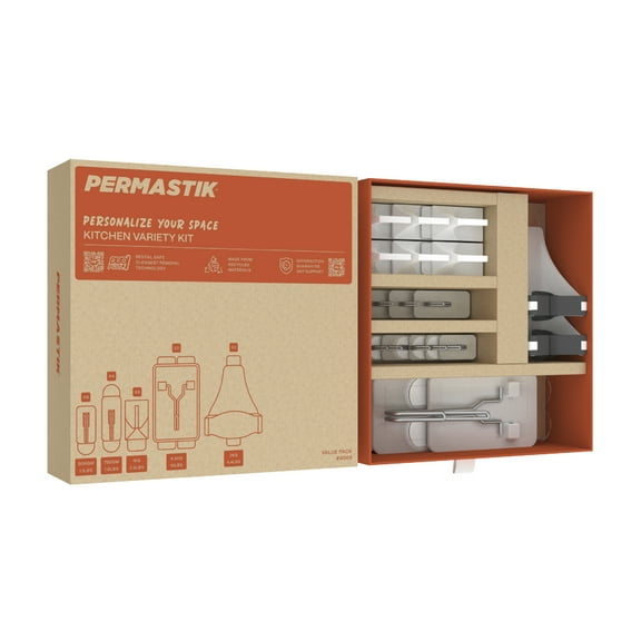 Permastik Damage Free Hooks Home Value Bulk pack – Kitchen Hooks, Utility Hooks, Heavy Duty Hooks, Mop & Broom Grippers, 20 Count Total