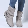 thumbnail image 6 of UngA Womens Wide Calf Cowboy Boots Cowboy Boots for Women Mid Calf Fashion Cowgirl Boots Light Gray,8.5, 6 of 6