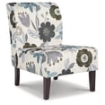 thumbnail image 3 of Signature Design by Ashley Triptis Accent Chair, Armless, Floral Pattern Upholstery, Ivory/Blue/Charcoal/Brown, 3 of 7