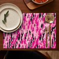 thumbnail image 4 of Pink Black Camo Tiger Stripes Pattern Summer Placemats Table Placemats Set Of 6-Linen Kitchen Washable Placemats Table Mats 11.8"x17.7" Non-Slip Heat Resistant, 4 of 5