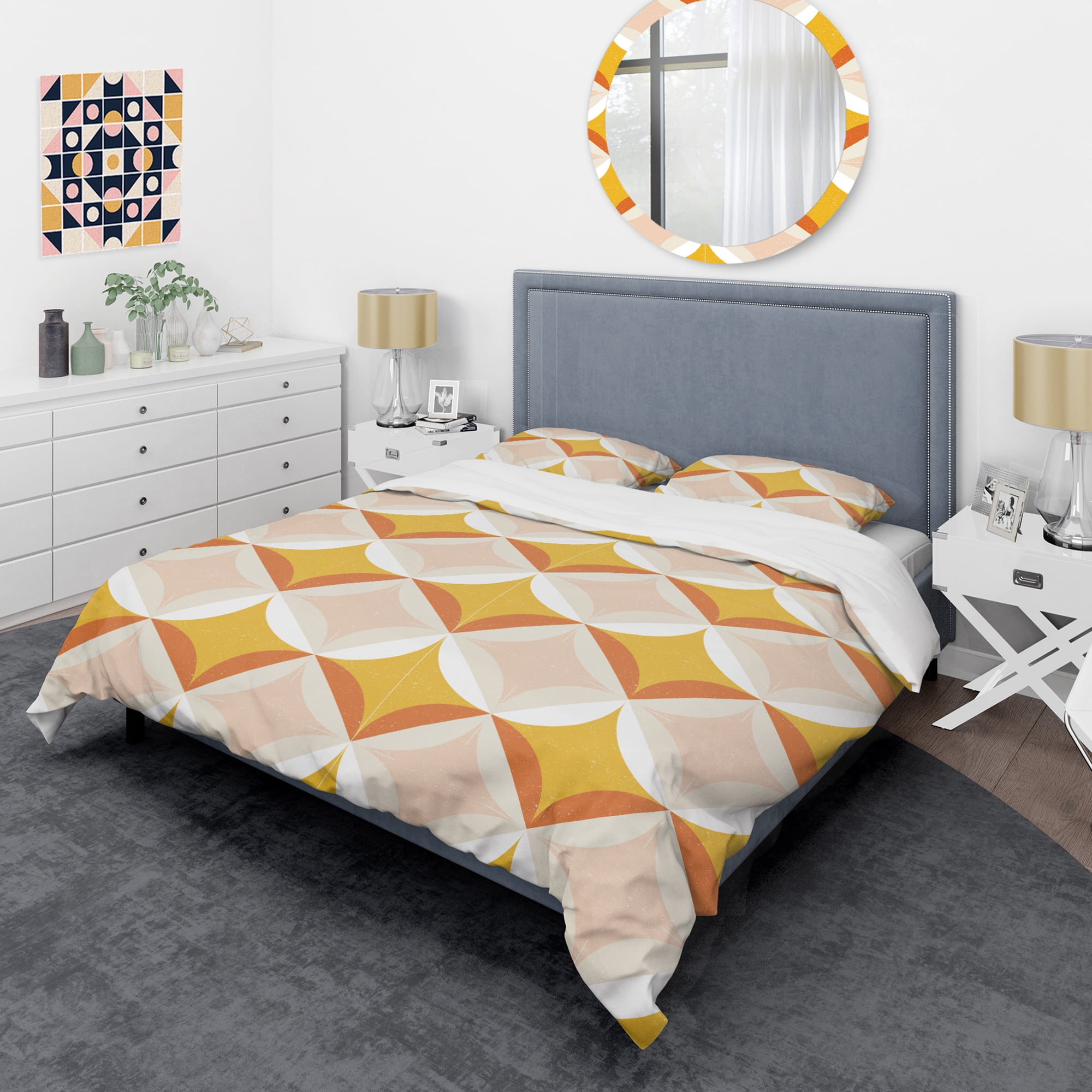 Designart 'Retro Abstract Design XII' Mid-Century Modern Duvet Cover Set