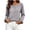 Gray, variant on Asxite Women Fall Winter Tops Round Neck Long Sleeve Ruffle Hem Solid Pullover Shirts