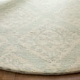 thumbnail image 3 of SAFAVIEH Micro-Loop Linton Damask Trellis Wool Area Rug, Light Blue, 5' x 5' Round, 3 of 6