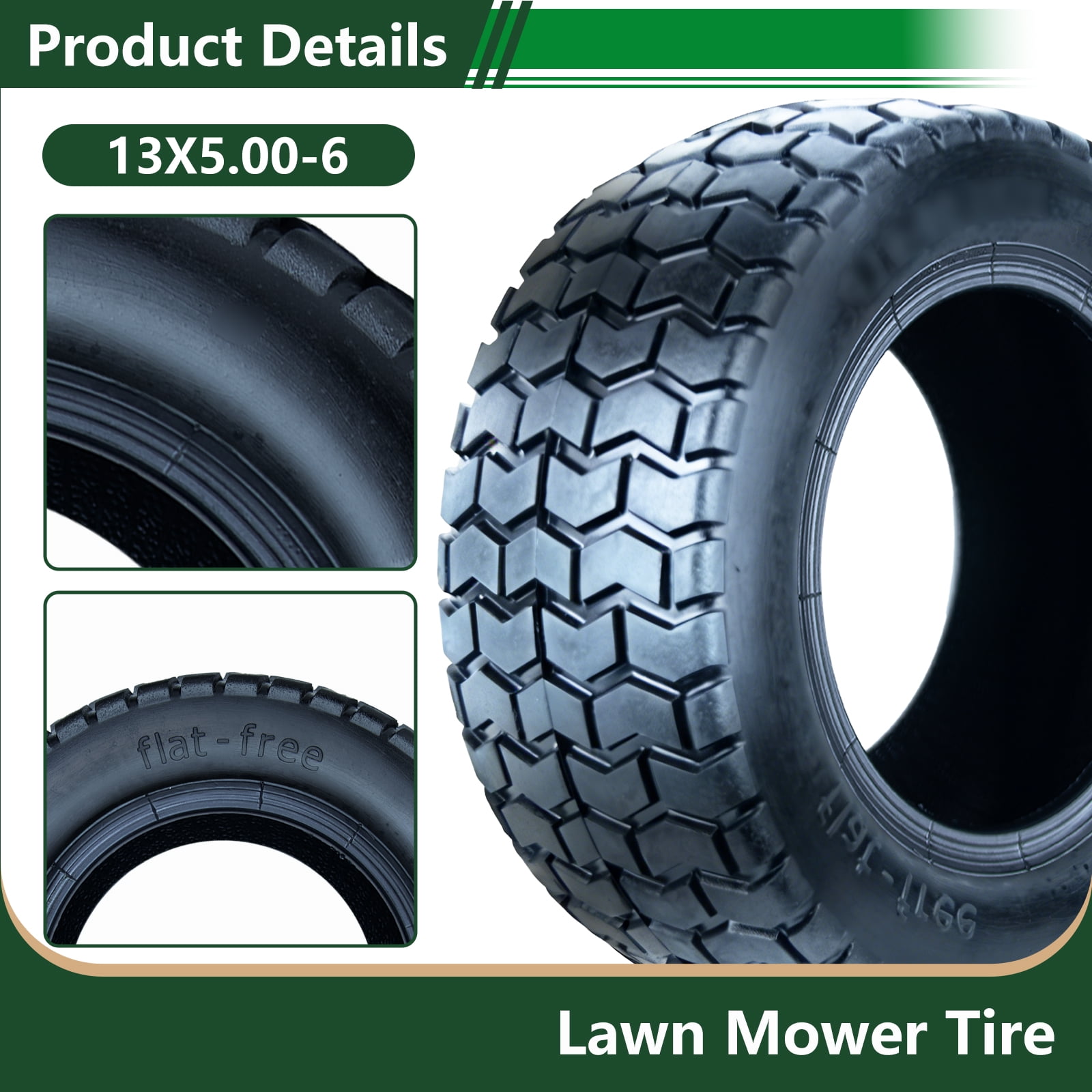 Hi-Run Turf SU12 13x5.00-6 Front 2PR Tubeless Lawn and Garden Tire