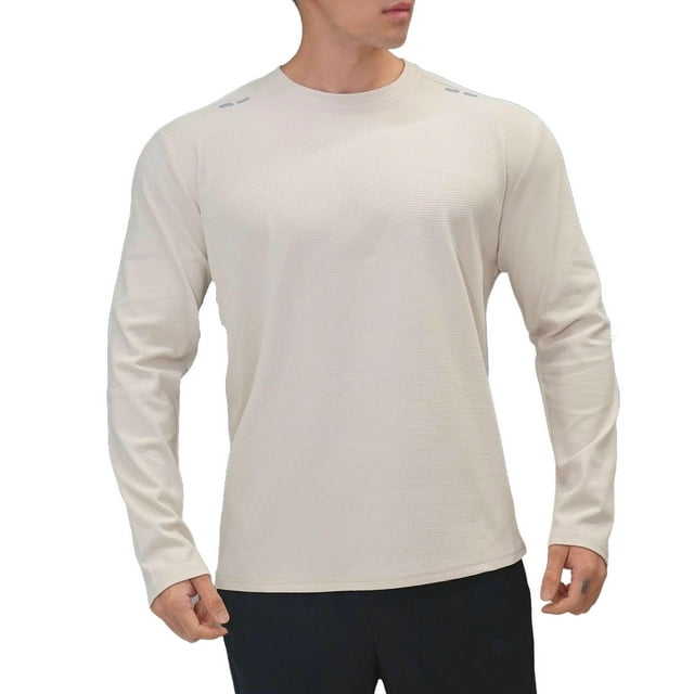 RXMEKW Long Sleeve Top, Slim Fitness Shirt with Solid Color and Round Neck