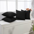 thumbnail image 4 of Deconovo Fundas de cojines decorativas - Juego of 4 Soft Linen Cushion Covers, Machine Washable Pillowcases for Sofa, Black, 16x16 Inch, 4 of 7