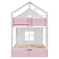 thumbnail image 6 of Full-Over-Full Two-Tone Accent Bunk Bed Frame with Cabinet, Drawers & Shelves, Modern Storage Kids Bed with LED Light Strip, 6 of 10