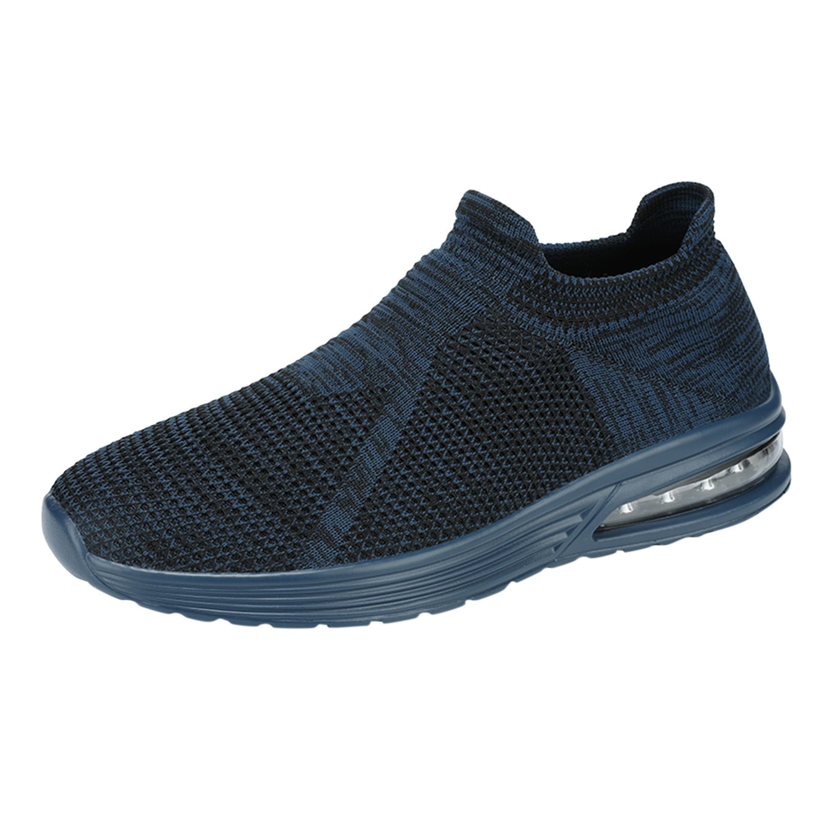 Sneakers For Men Fashion Summer Men Sneakers Mesh Breathable Comfortable Air Cushion Sole Casual Slip On Sneakers Mesh Dark Blue 43 - Walmart.com