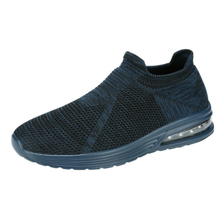 

Huesdet Men s Slip On Walking Shoes Arch Support Casual Sneakers Lightweight Comfortable Boat Loafers(Dark Blue 11)