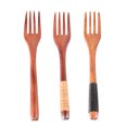 thumbnail image 3 of Yongwei Wooden Fork 3pcs Japanese Style Fork with Tied Line on Handle Wooden Four-teeth Forks Tableware for Home, 3 of 10