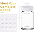 thumbnail image 2 of 8 Pack, 2 oz Glass Shot Bottles w/White Caps & Labels - Small Clear Jar for Ginger, Wellness Shot, Juice, Sample, Whiskey - Travel Essentials Mini Bottles - Wide Mouth, Leakproof, Dishwasher Safe, 2 of 7